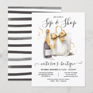 Convites Evento da loja boutique Sip and Shop