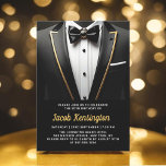 Convites Evento de aniversário de Tuxedo, 30 preto e Dourad<br><div class="desc">Comemore em estilo com este Convite de Aniversário de Tuxedo, Preto e Dourado, exuando elegância e sofisticação. O fundo preto elegante e os sotaques dourados que brilham dão o tom para um caso luxuoso, perfeito para uma celebração de marco. Com seu refinado design, inspirado em tuxedo, esse convite capta a...</div>