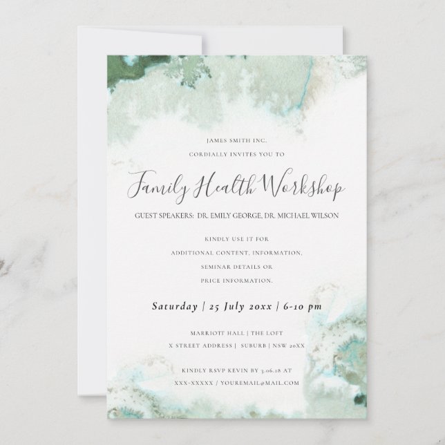 CONVITES EVENTO DE ARTE GEOMÉTRICA DO ABSTRATO DE AQUA MODE (Frente)