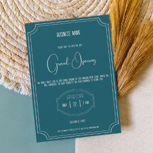 Convites Evento de boutique azul de gasolina