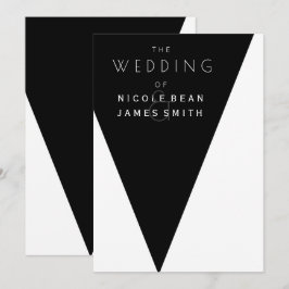 Convites Evento de Casamento Moderno Elegante Preto e Branc