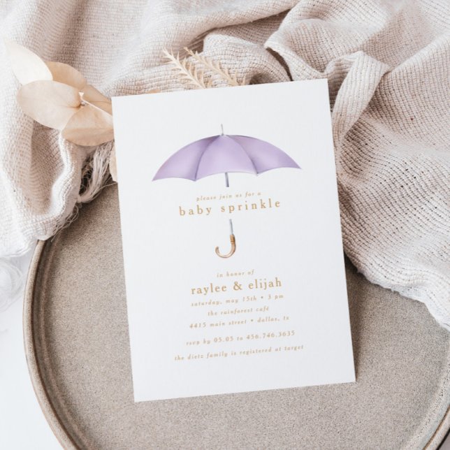 Convites Evento de Chá de Bebê Roxo Claro | (Criador carregado)