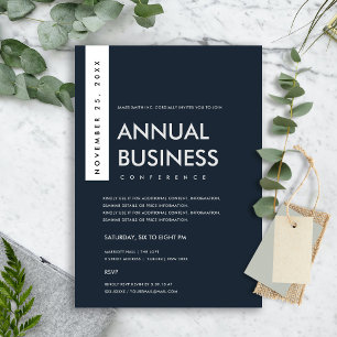 CONVITES EVENTO DE CONFERÊNCIA BRANCA MODERNA DE MARINHO MÍ