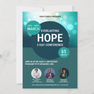 Convites Evento de Conferência de Igreja - Design de Folhet