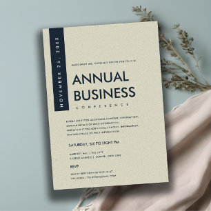 CONVITES EVENTO DE CONFERÊNCIA MODERNA MINIMALISTA NAVY BRA