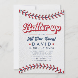 Convites Evento de Estrelas de Beisebol Batter Up
