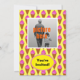 Convites Evento de Festa de aniversário Amarelo-Cor-de-Rosa