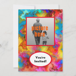 Convites Evento de Festa de aniversário Colorida do Arco-Ír