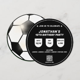 Convites Evento de Festa de aniversário do Tema de Futebol 