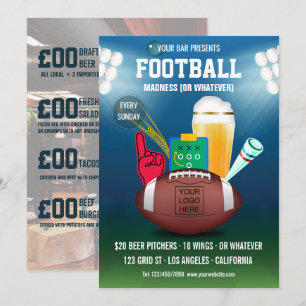 Convites Evento de Futebol no Bar Menu de Promoção adiciona