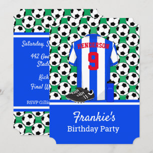 Convites Evento de futebol para jovens BW Stripes