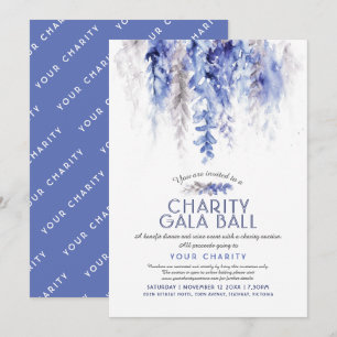 Convites Evento de gala de caridade azul de inverno à noit