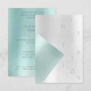 Convites Evento de Moda do Minimalismo Aqua Tiffany