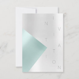 Convites Evento de Moda do Minimalismo Aqua Tiffany Metálic