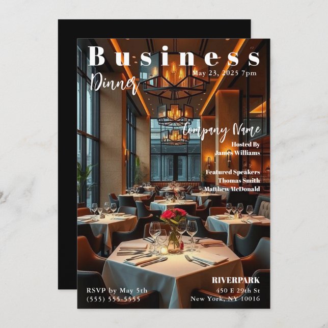 Convites Evento de negócios (Frente/Verso)