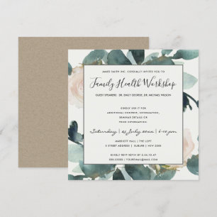 CONVITES EVENTO DE OFICINA DE FOLHAGEM ROSA VERMELHIDÃO DE 