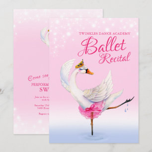 Convites Evento de recital de dança de balés cor-de-rosa 