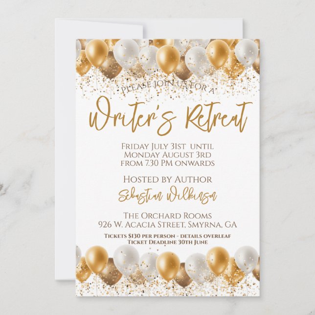 Convites Evento de Retenção do Escritor (Frente)