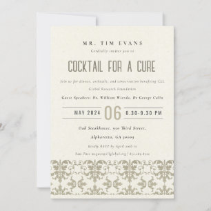 Convites Evento de Seminário de Coquetel de Damasco de Prat