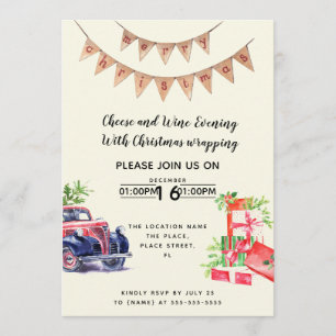 Convites Evento do fundraiser do vinho e do queijo do Natal