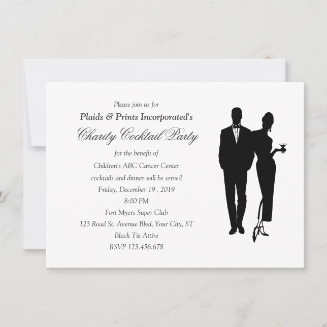 Convites Evento do traje de cerimónia do comensal da (Frente)