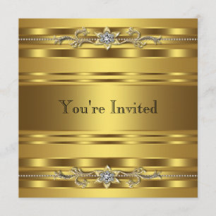 Convites Evento Dourado do negócio de Corprate do partido