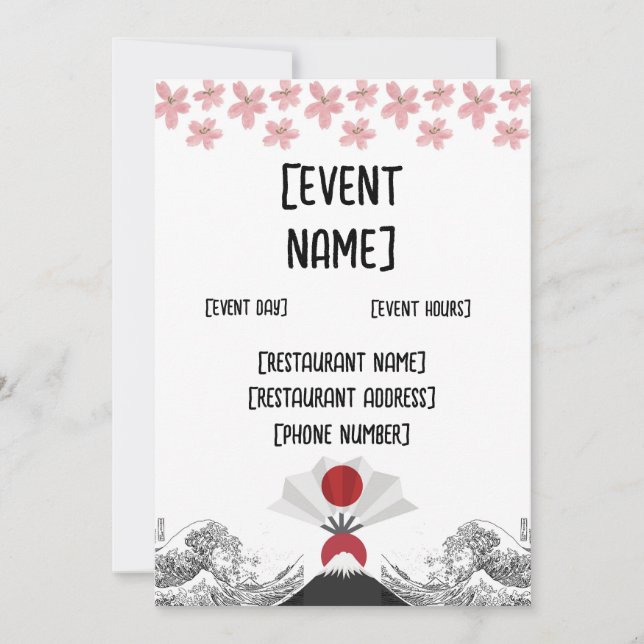 Convites Evento e posse de sushi restaurante japonês (Frente)