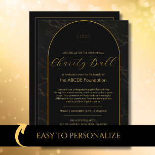 Convites Evento Empresarial de Empresa Corporativa Preto Má