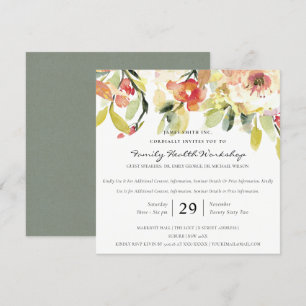 CONVITES EVENTO FLORAL DE WORKSHOP FLORAL DE COR DE ÁGUA D