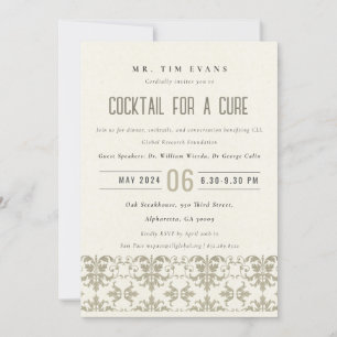 Convites Evento Formal de Seminário de Cocktail Damasco de 