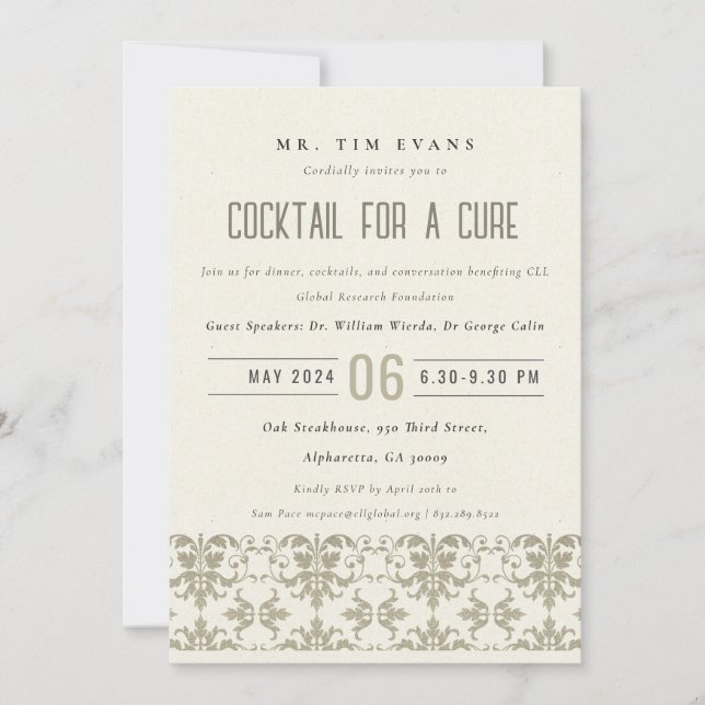 Convites Evento formal de seminário de coquetel em prata da (Frente)