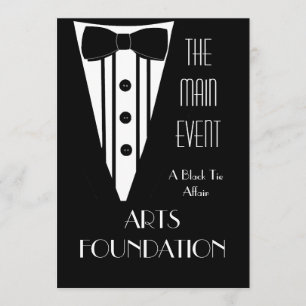 Convites Evento Formal do Fundraiser Preto