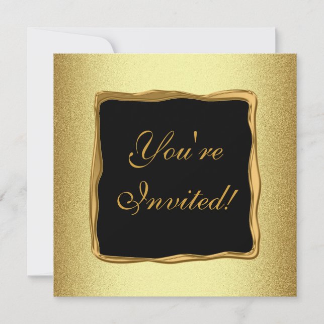Convites Evento formal especial 2 do quadro Dourado do (Frente)