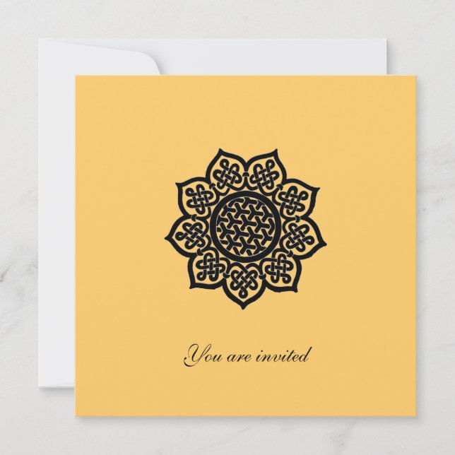 Convites EVENTO MÁGICO papel metálico dourado (Frente)