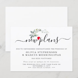 Convites Evento Modern Leafy Adiado Novos Planos