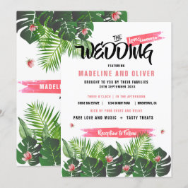 Convites Evento Moderno de Música de Casamento Tropical