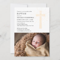 Evento Religioso de Batismo Elegante Foto de Bebê