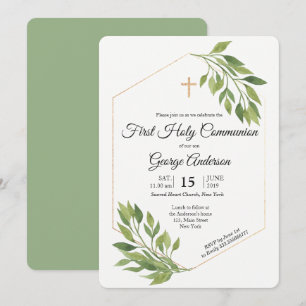 Convites Evento religioso do primeiro comunhão elegante da