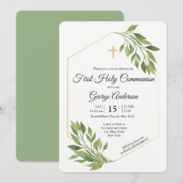 Convites Evento religioso do primeiro comunhão elegante das