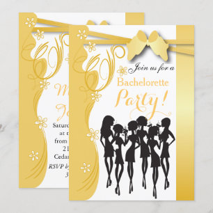 Convites Eventos de Creme para Garotas de Festa Amarela