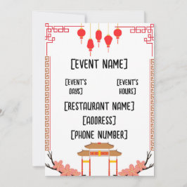 Convites Eventos de restaurantes chineses