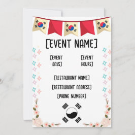 Convites Eventos e inauguração do restaurante coreano