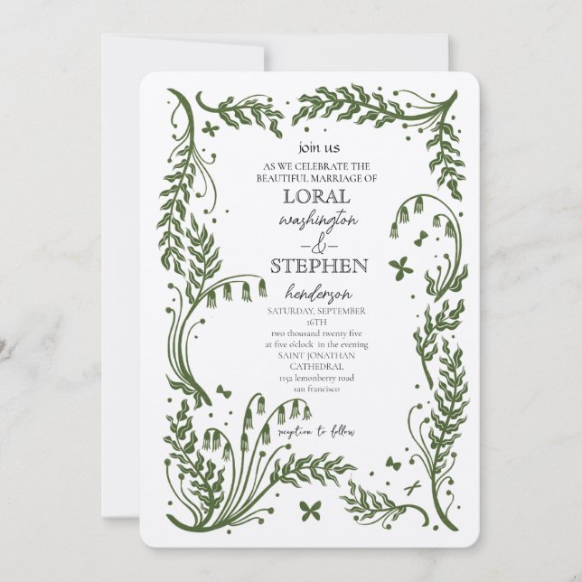 Convites Evergreen Elegance Wedding (Frente)