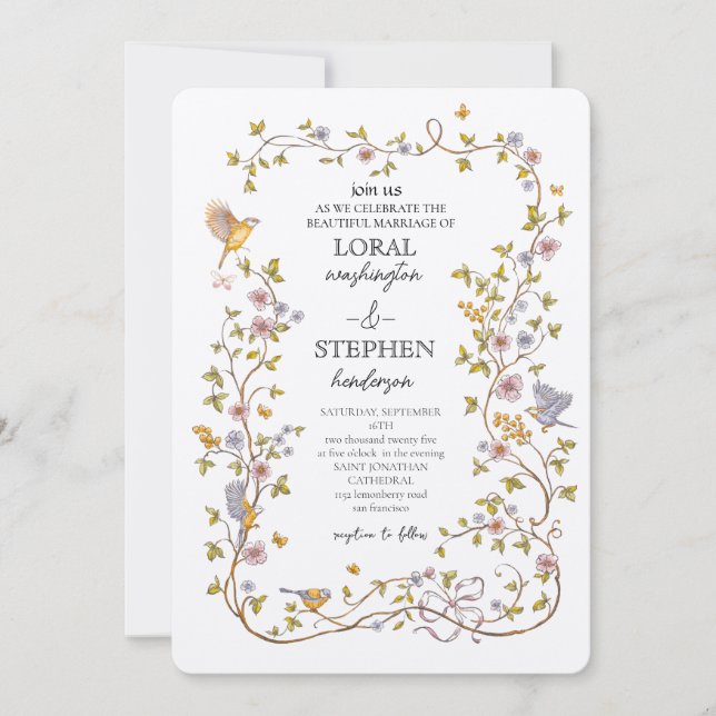 Convites Evergreen Elegance Wedding (Frente)