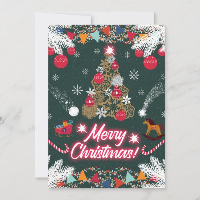 Convites Evergreen Joy do Natal (Frente)