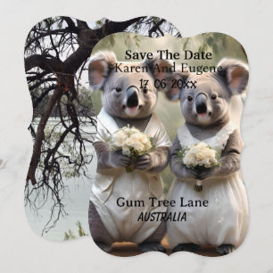 Convites "Evergreen Vows: um casamento Koala em branco"