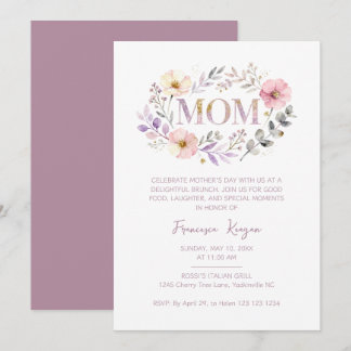 Convites Everlasting Love MOM Floral Wreath Mothers Day