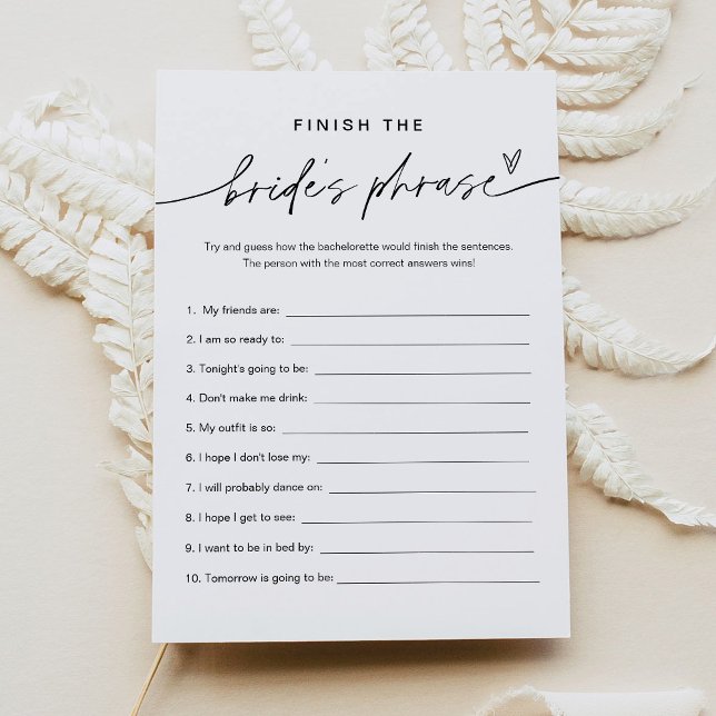 Convites EVERLEIGH Termina o Jogo da Bachelorette da Noiva (Criador carregado)