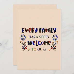 Convites Every Family Has A Story Welcome to Ours, Family I