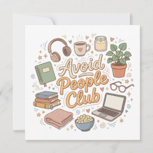Convites Evite o Clube de Pessoas Vibrações de Introvertido